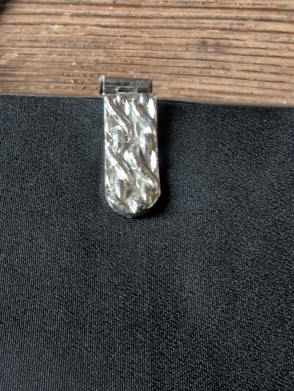 Vintage Black Evening Clutch with Silver Chain Handle - Picture 2 of 8